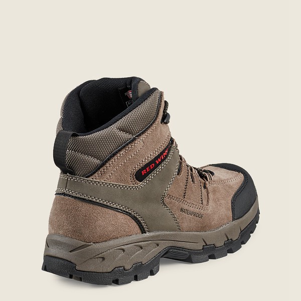 Red Wing Hiking Boots Mens Grey Brown - Truhiker - 6-inch Waterproof Safety Toe - 9726345-JH